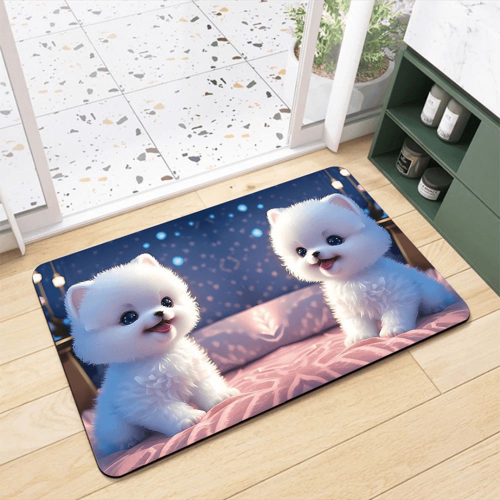 Adorabler Pomeranian-Themen Badezimmerteppich Brehn