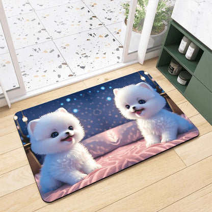 Adorabler Pomeranian-Themen Badezimmerteppich Brehn