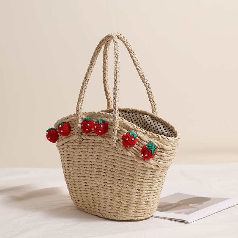 Damen Handgefertigte Strohtasche Brehn