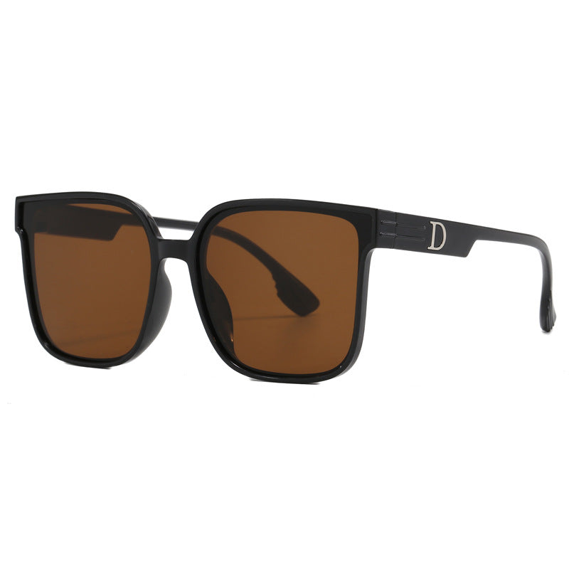Damen stylische quadratische Sonnenbrille mit transparentem Rahmen Brehn