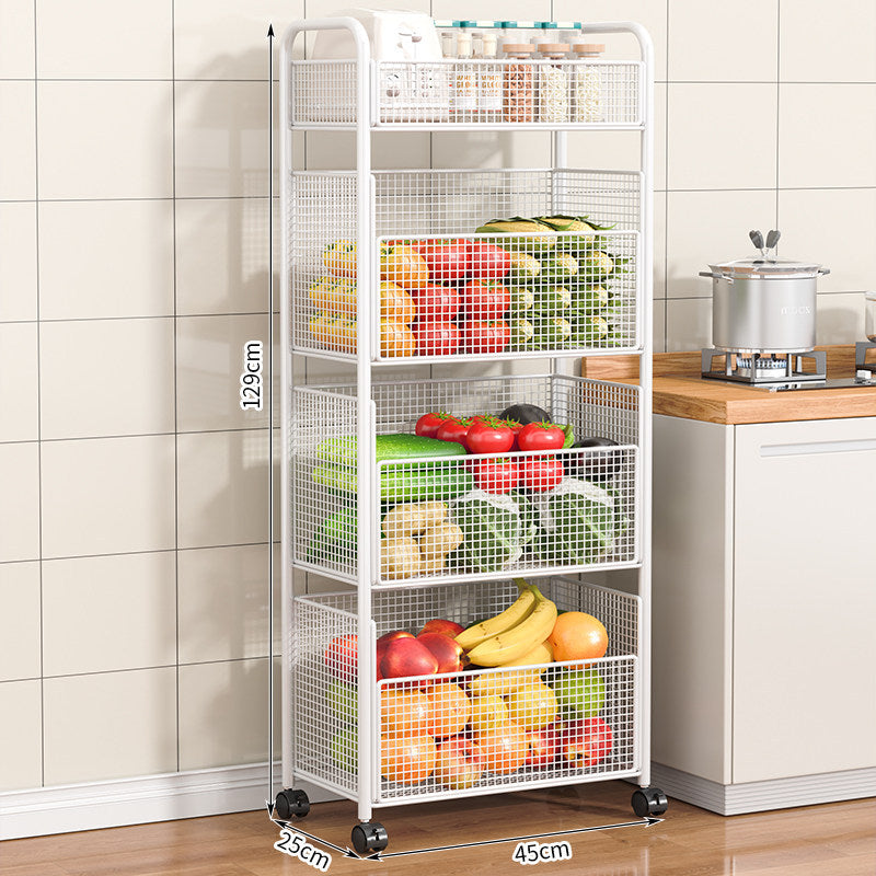 Rolling Kitchen Storage Cart mit Netzkorb Brehn