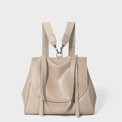 Umwandelbare Glatte Leder Klappe Tote Rucksack mit Abnehmbaren Gurtstraps