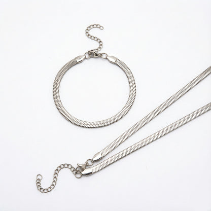 Elegantes Fischgrätenkette Schmuckset Brehn