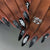 Gothic-Themen Stiletto Druck-auf Nägel Brehn