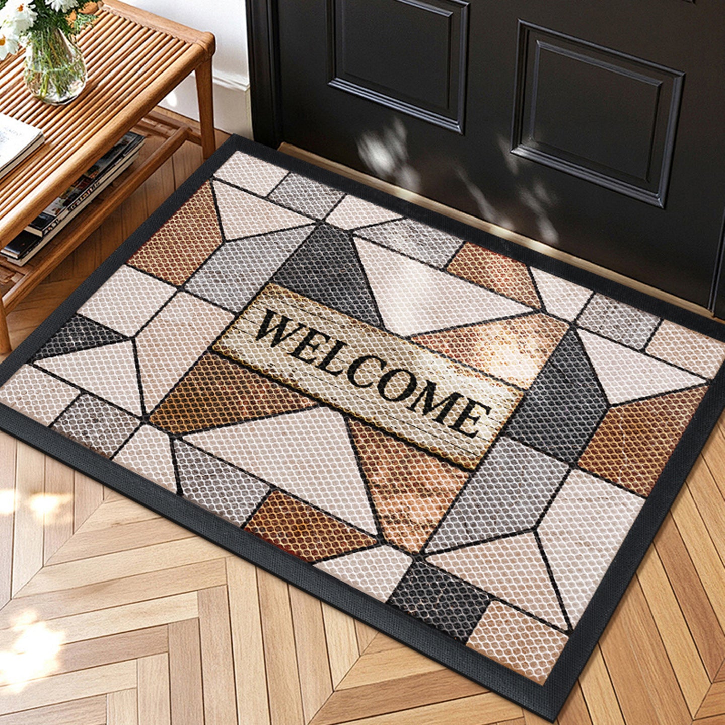 Dekorative Willkommensmatte mit geometrischem Design