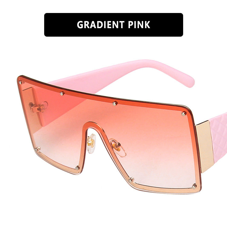 Damen geometrische Oversized-Sonnenbrille mit gradienten Gläsern Brehn