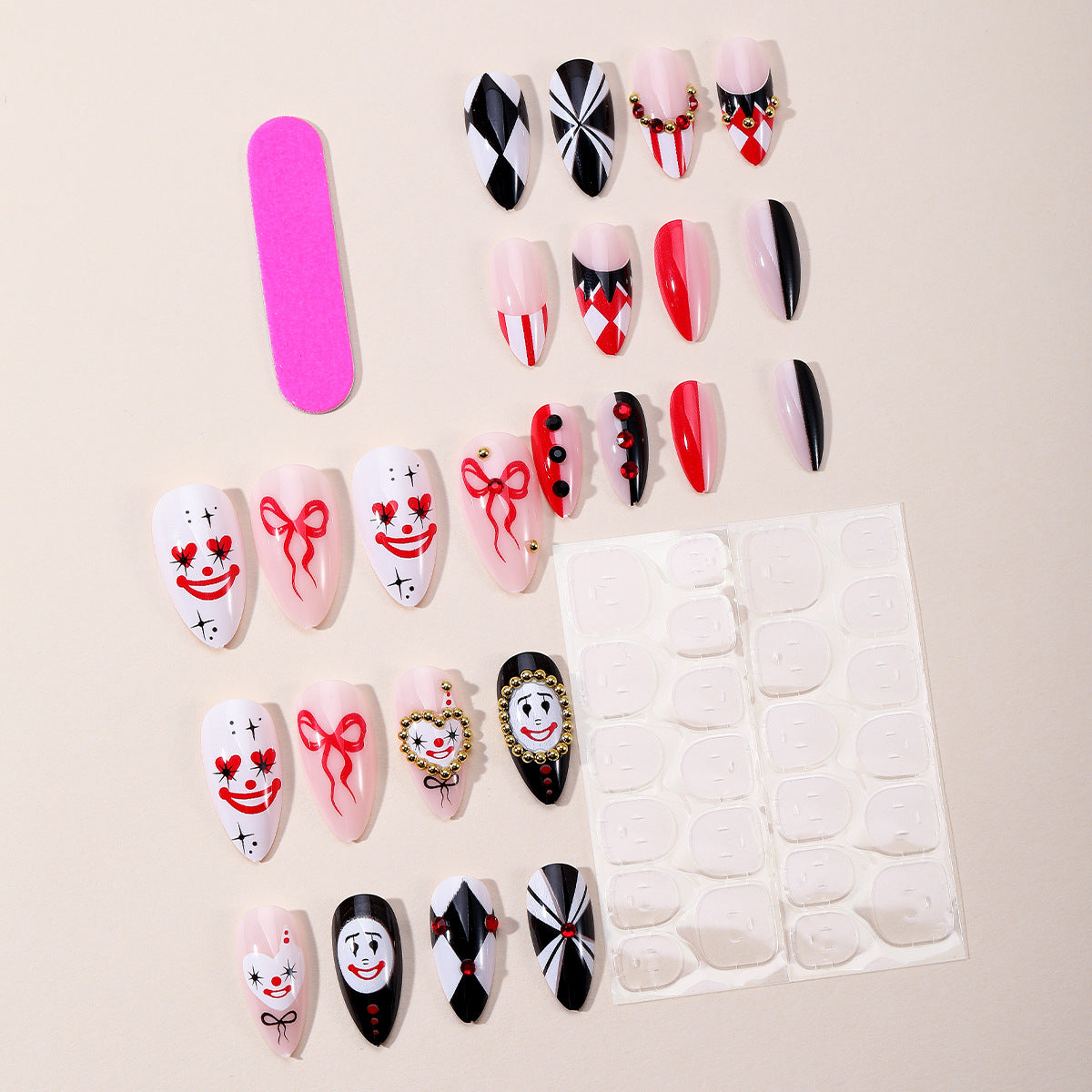 Künstlerische 3D-Clown-Themen-Nagelkunstverlängerungen Brehn