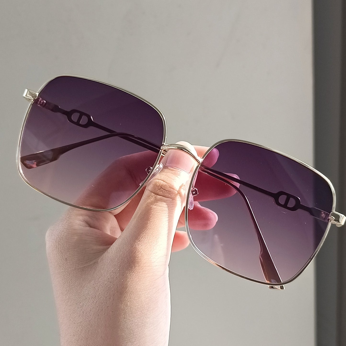Damen geometrische Oversized-Sonnenbrille Brehn