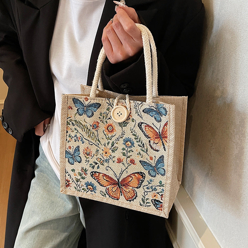 Bestickte Floral-Tragetasche