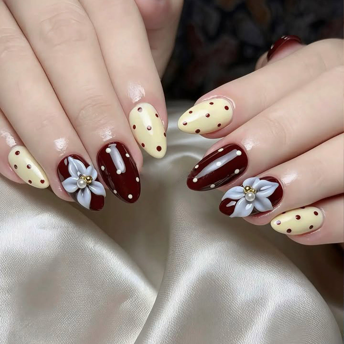 Elegante 3D Blumen Akzent Nagelkunst Erweiterungen Brehn 1789713235