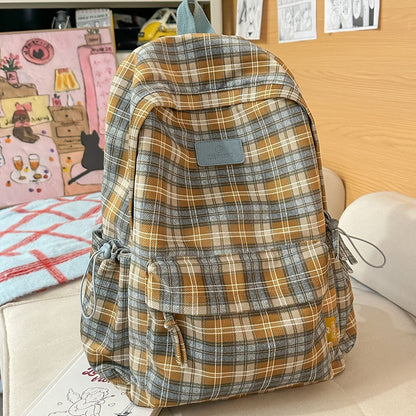 Stylische kariert gemusterte Rucksack Brehn