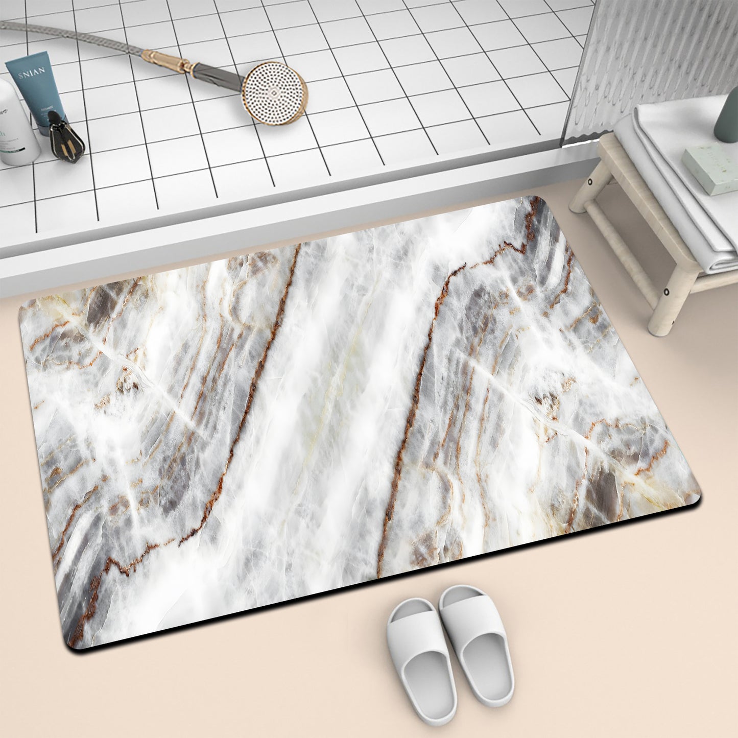 Künstlerische Mosaik-Badmatte Brehn