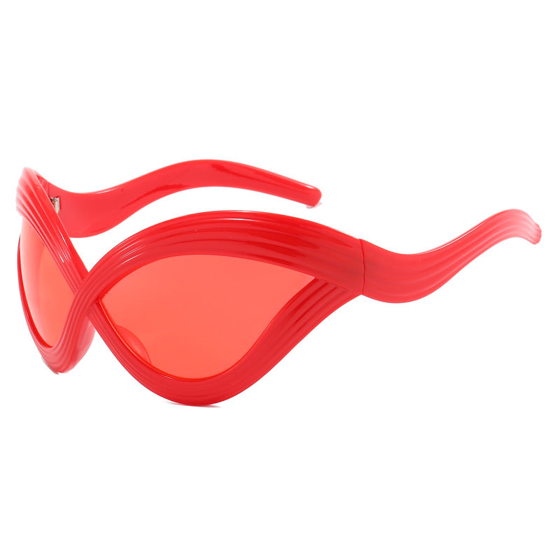 Damen trendige designer Sonnenbrille mit geschwungenem Rahmen Brehn