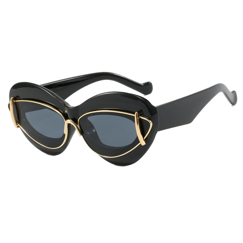 Damen extravagante Katzenaugen-Sonnenbrille Brehn