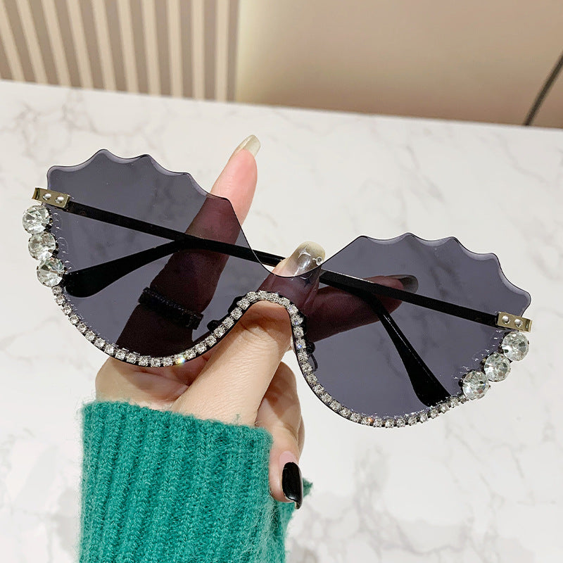 Luxus mit Strass verziertes Schild Sonnenbrille