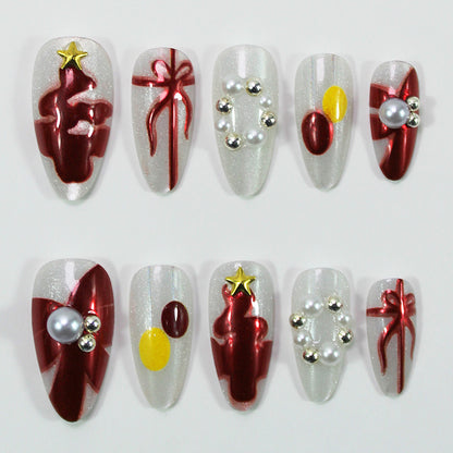 Kunstnagelset mit festlichen Weihnachtsdesigns Brehn