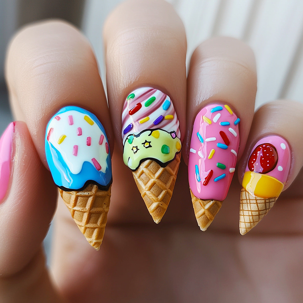 Kunstvolle Eiscreme Nagelkunst Brehn