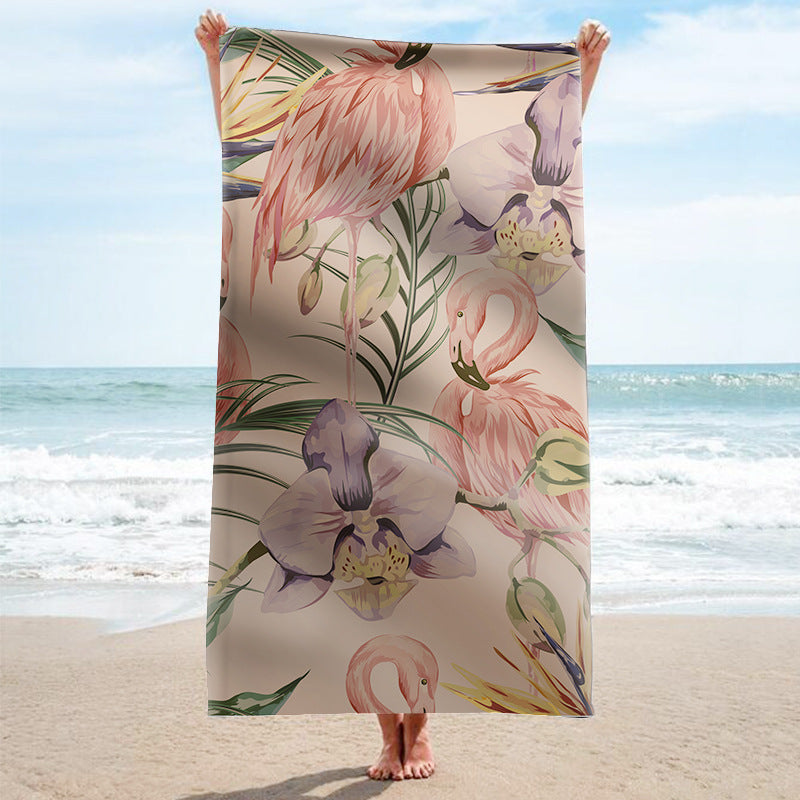 Strandtuch mit tropischem Flamingo-Muster Brehn