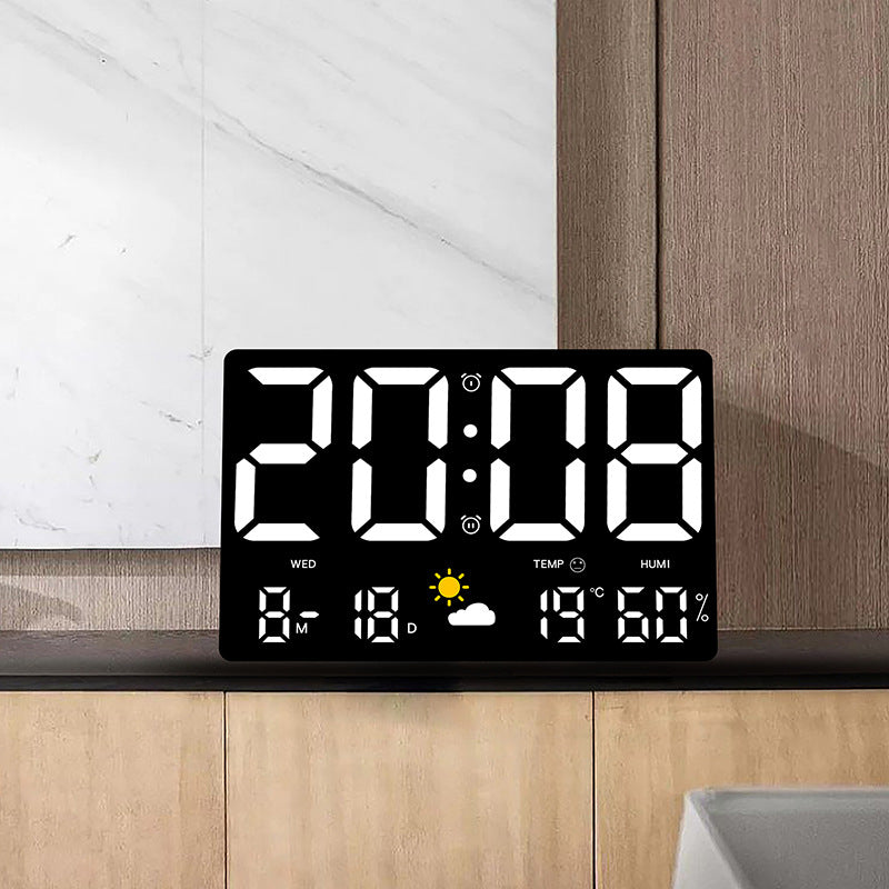 Digitale Wanddekorationsuhr mit Temperatur- und Feuchtigkeitsanzeige Brehn