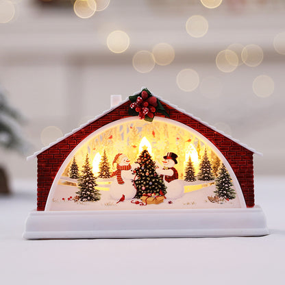 Dekorative Beleuchtete Weihnachtsdorf-Szene