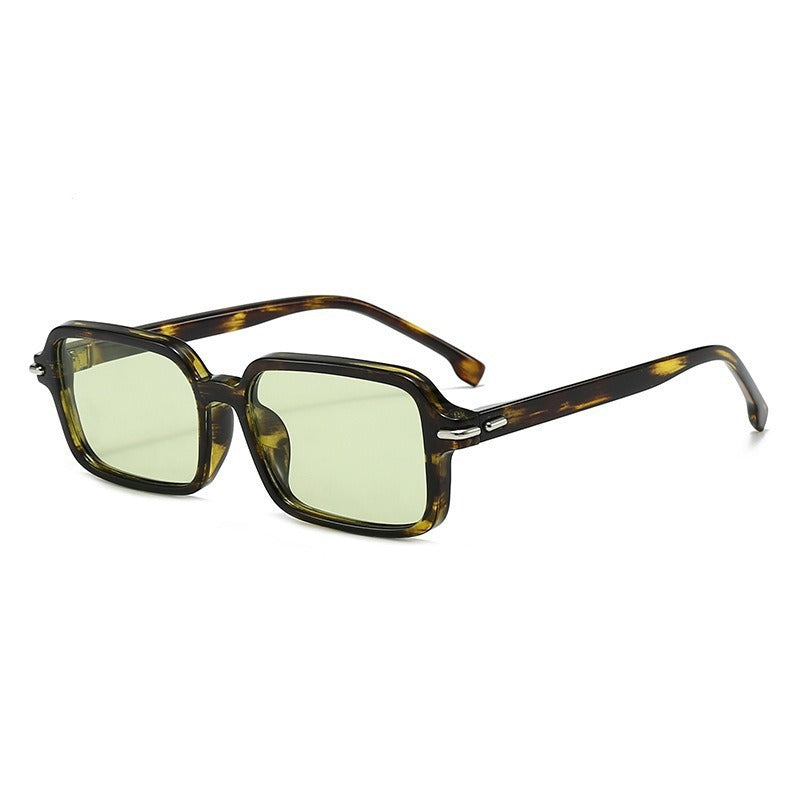 Damen modische quadratische Sonnenbrille mit stilvollem Kunststoffrahmen und blauen Gläsern Brehn