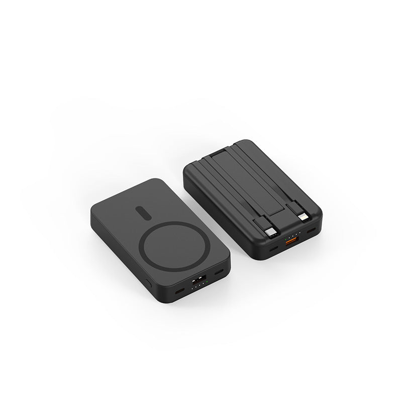 Magnetische Powerbank mit Qi-Ladefunktion und Standfunktion Brehn