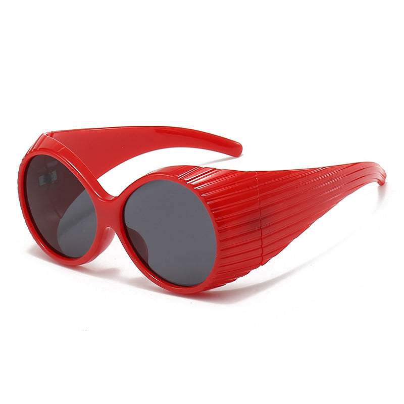 Damen Oversized Cat-Eye Sonnenbrille mit stilvollem, strukturiertem Rahmen Brehn