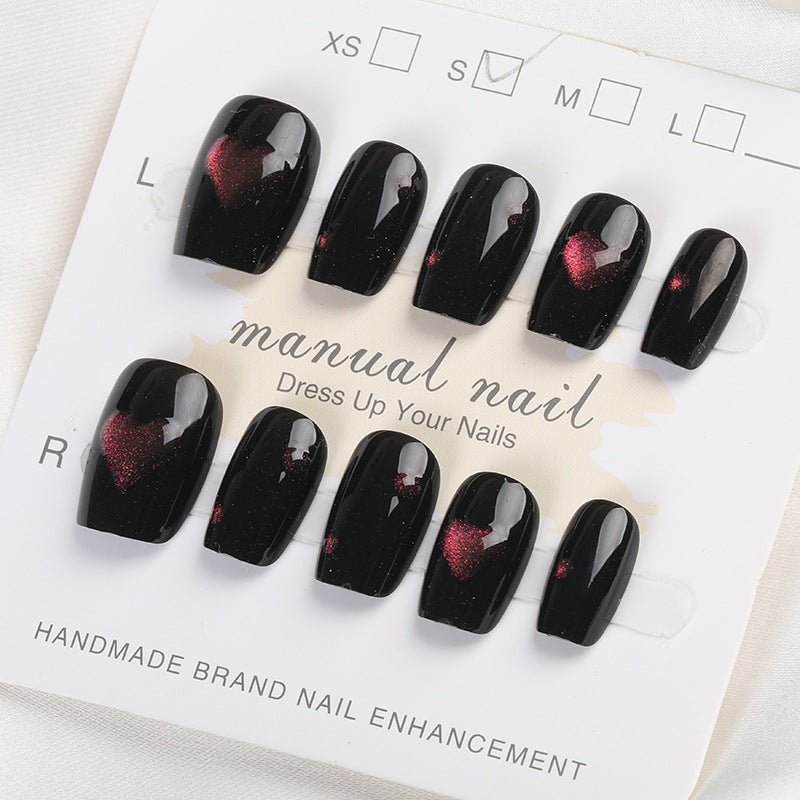 Herz Muster Druck-on-Nagelset Brehn
