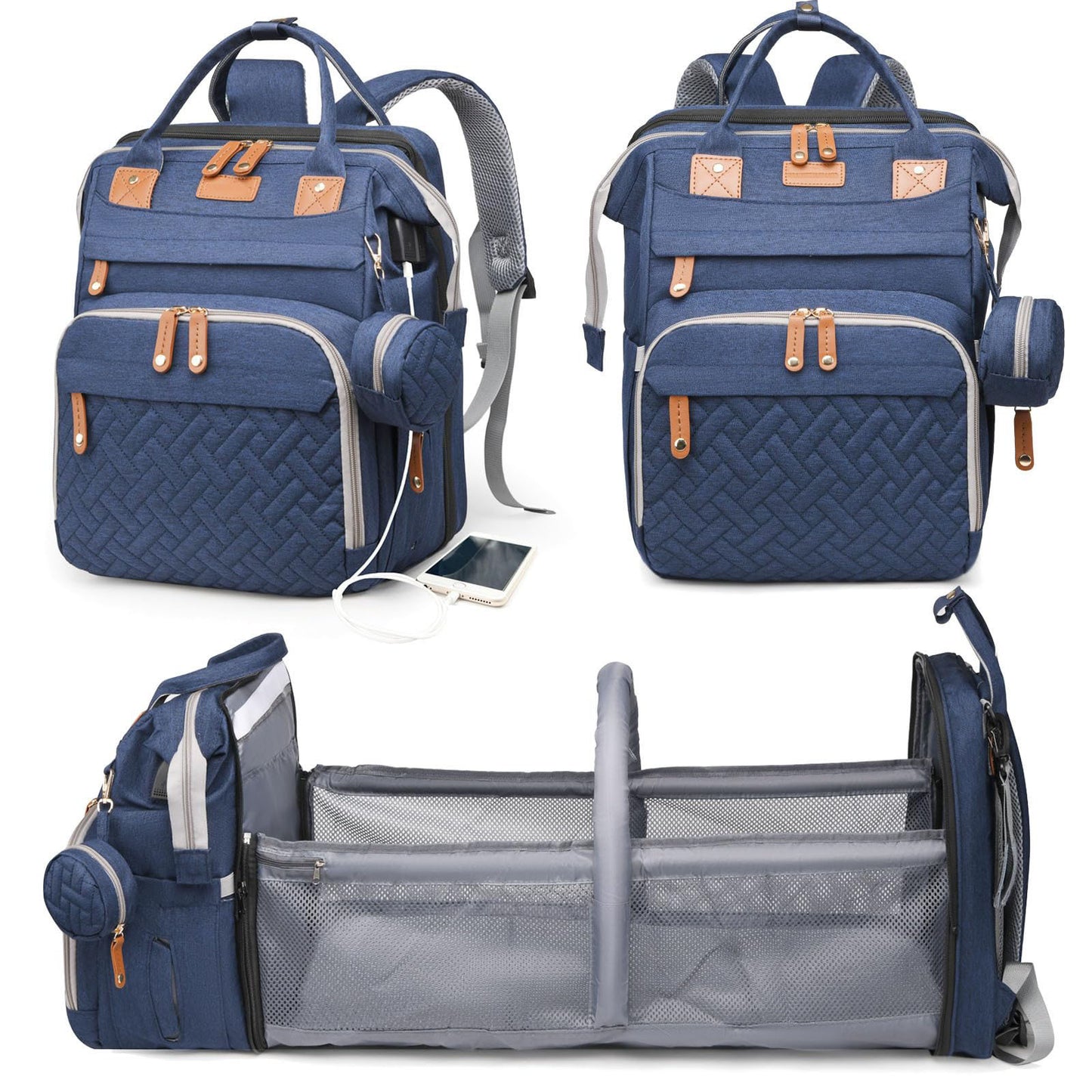 Unisex Multifunktionaler Rucksack mit abnehmbarem Reißverschluss und isolierter Fächer Brehn
