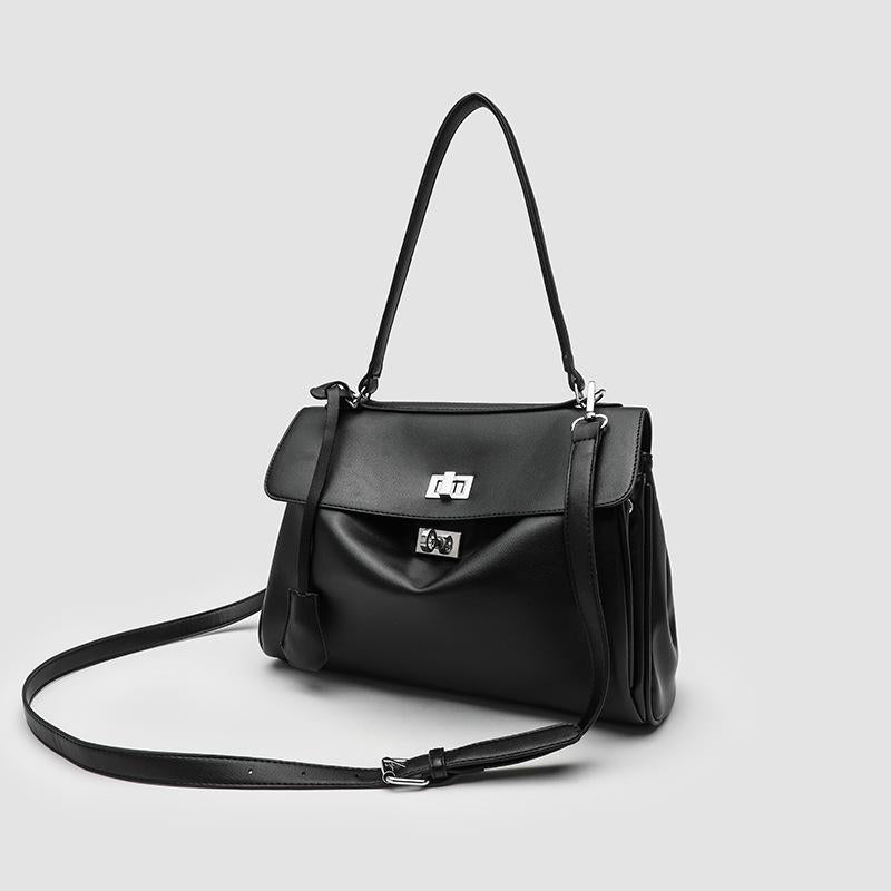 Strukturierte Lederhandtasche Brehn