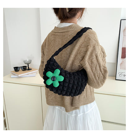Blumige Akzent Texturierte Handtasche