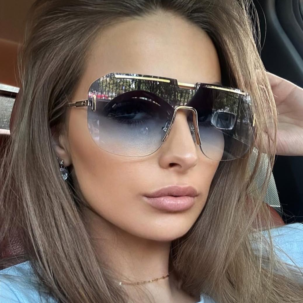 Damen geometrische Sonnenbrille mit stylischem Metallrahmen und UV-Schutz Brehn
