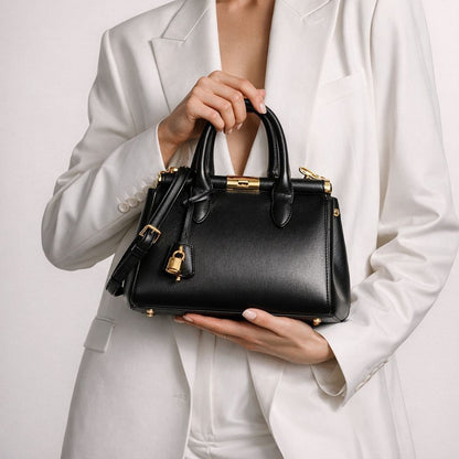 Strukturierte Leder-Handtasche