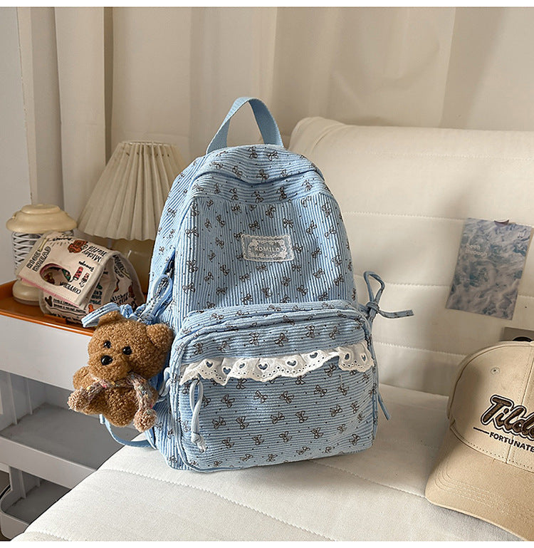 Süßer floraler Print Mini-Schulrucksack