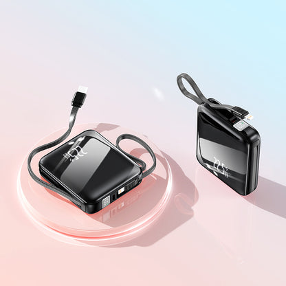 Tragbare Powerbank mit Integriertem Ladekabel und Digitaler Anzeige Brehn