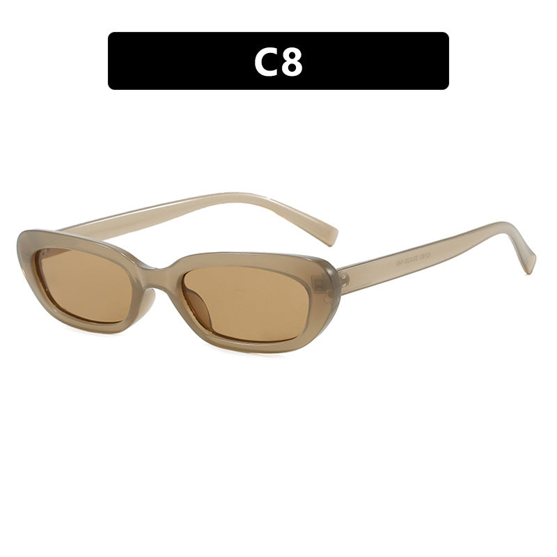 Damen modische Katzenaugen-Sonnenbrille mit transparentem Kunststoffrahmen und UV-Schutz Brehn
