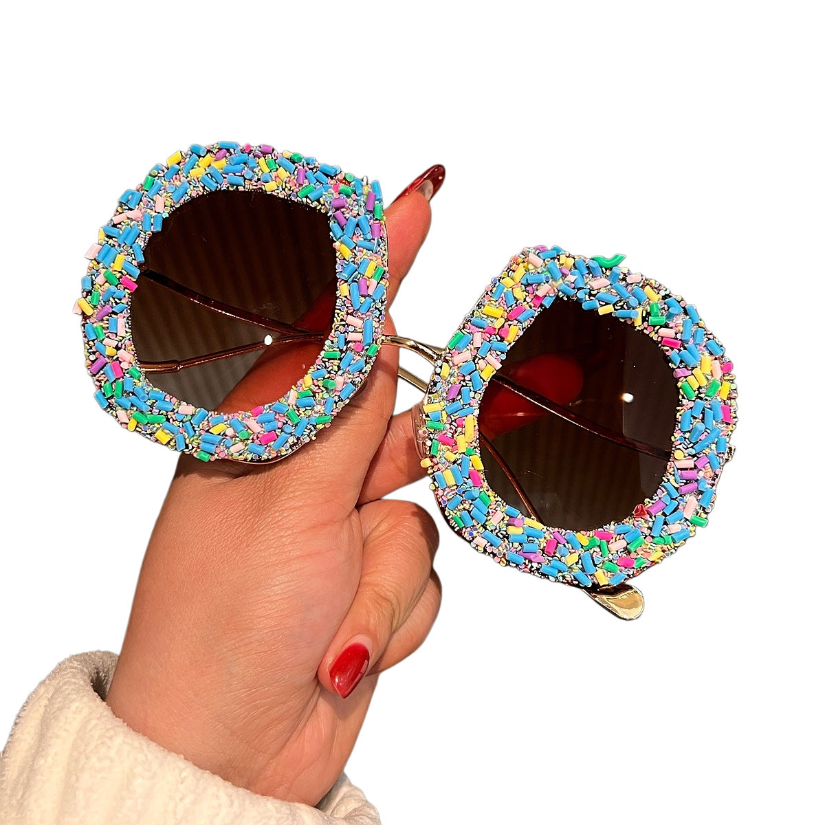 Damen Fashion-Sonnenbrille mit kreativen Strukturen und bunten Akzenten Brehn