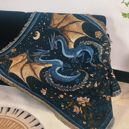 Drachen-Themen Gewebter Wandteppich Wurfdecke