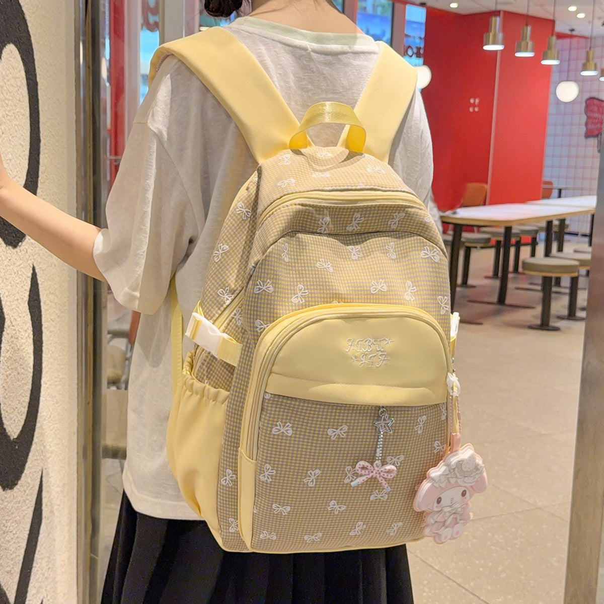 Stylischer kariert gemusterter Rucksack Brehn