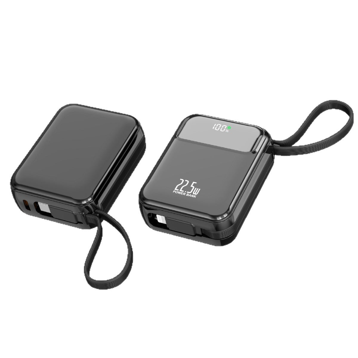Kompakte Powerbank mit Multifunktionalem Anschluss und Digitaler Ladeanzeige Brehn