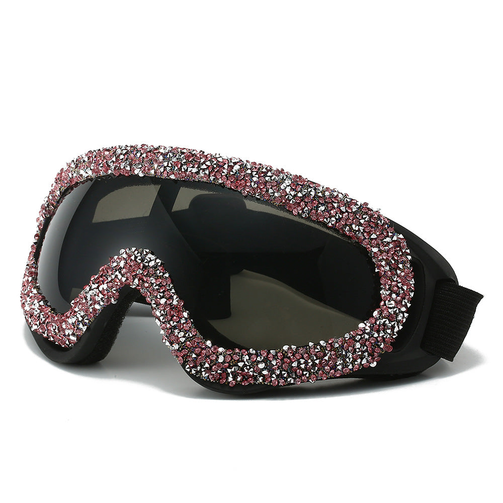 Damen Sportliche Skibrille mit glamourösem Kristallbesatz Brehn