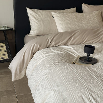 Jacquard Floral Bettbezugset mit wendbarem Satingewebe Rücken