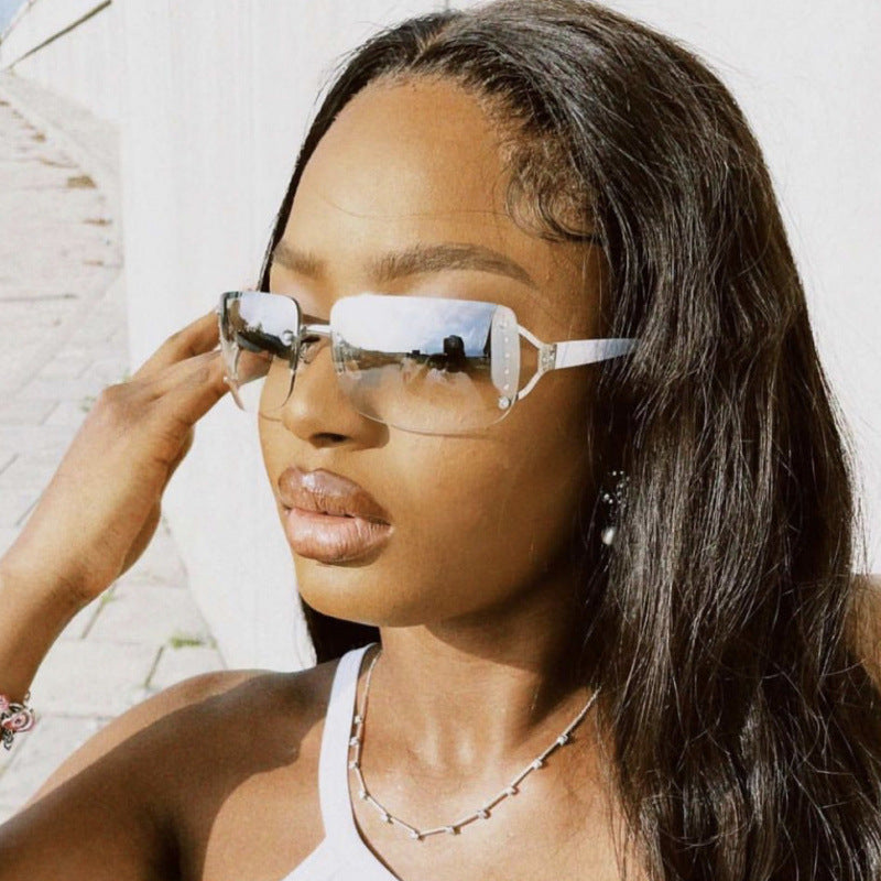 Damen futuristische, schlanke Shield-Sonnenbrille Brehn