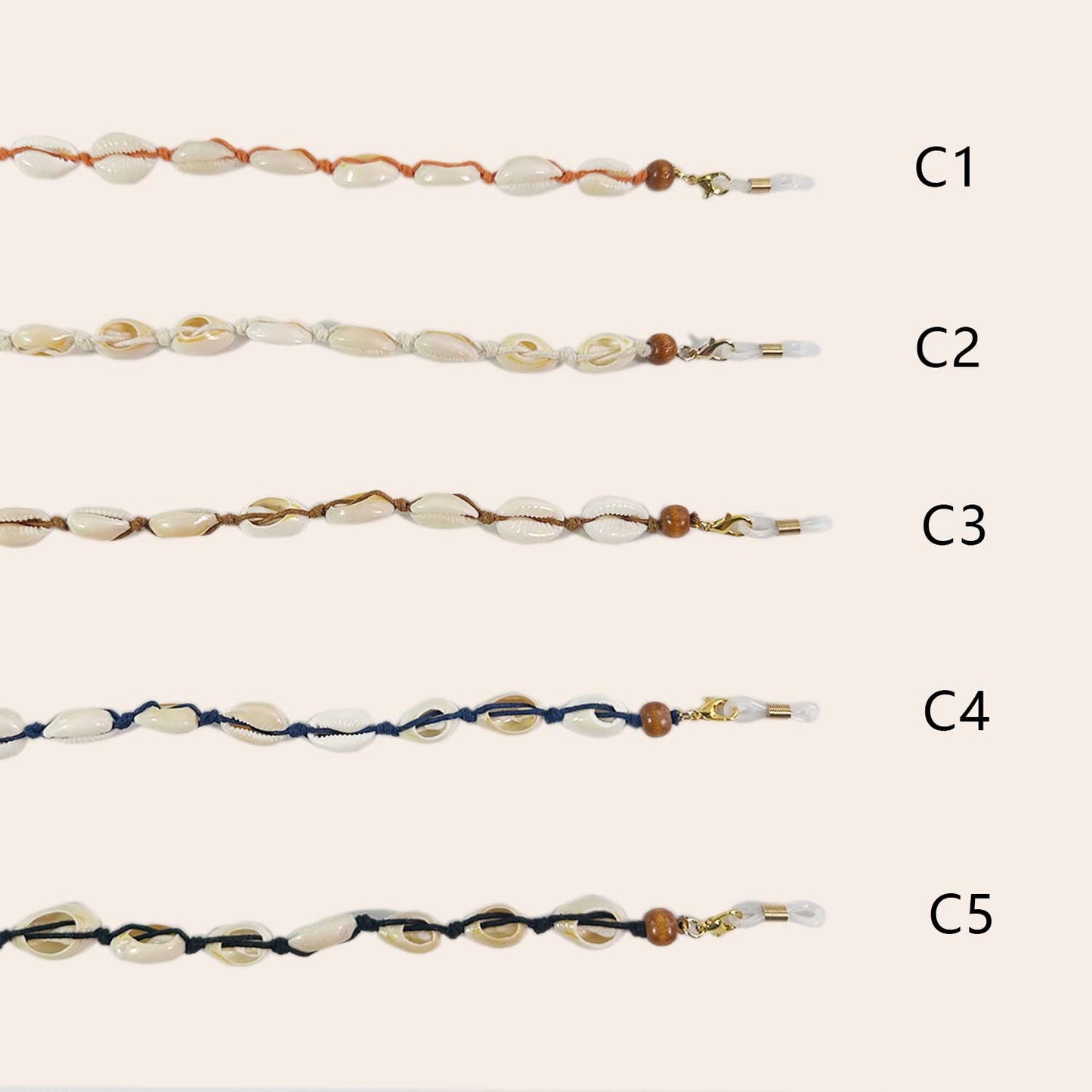 Shell Bead Brillen Kette Brehn