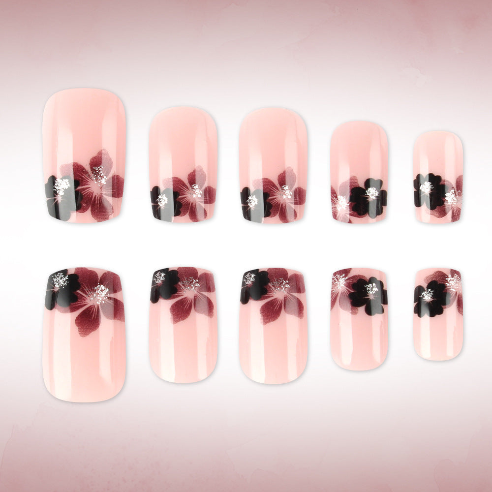 Elegante florale Acryl-Press-On-Nägel Brehn
