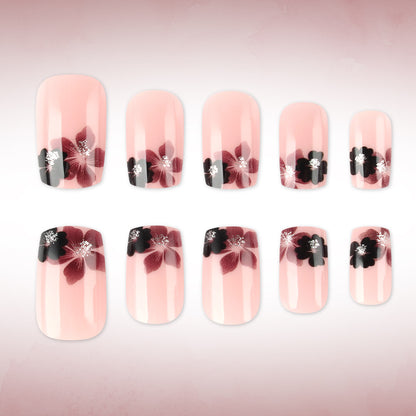 Elegante florale Acryl-Press-On-Nägel Brehn