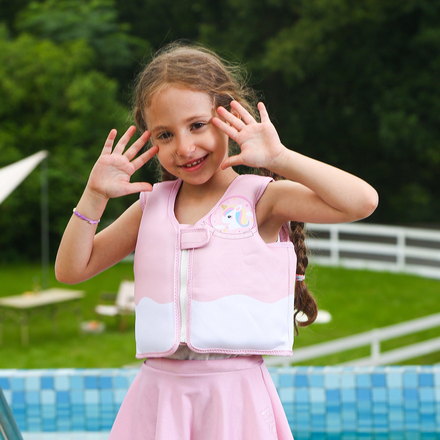 Damen Aufblasbare Schwimmhilfe mit farbigem Flamingo-Design Brehn