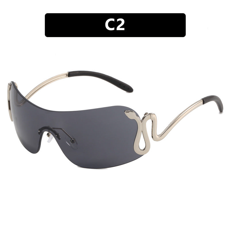 Damen futuristische Sonnenbrille mit elegantem Schwan-Design Brehn
