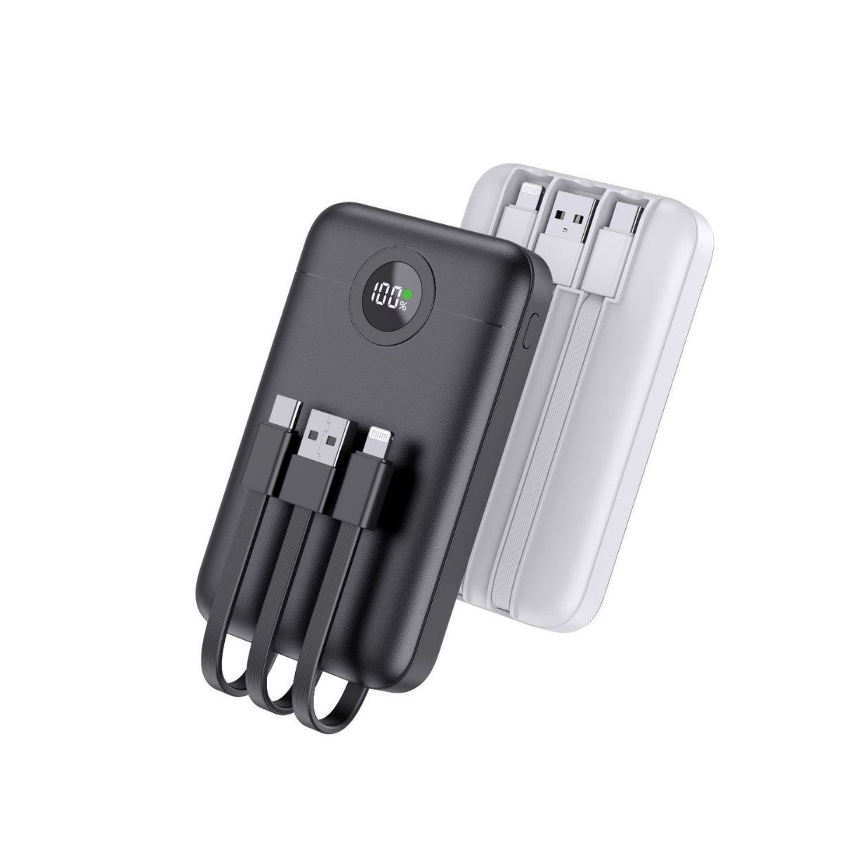 Tragbare Powerbank mit Intelligentem Kabelmanagement und Led-Ladestandsanzeige Brehn