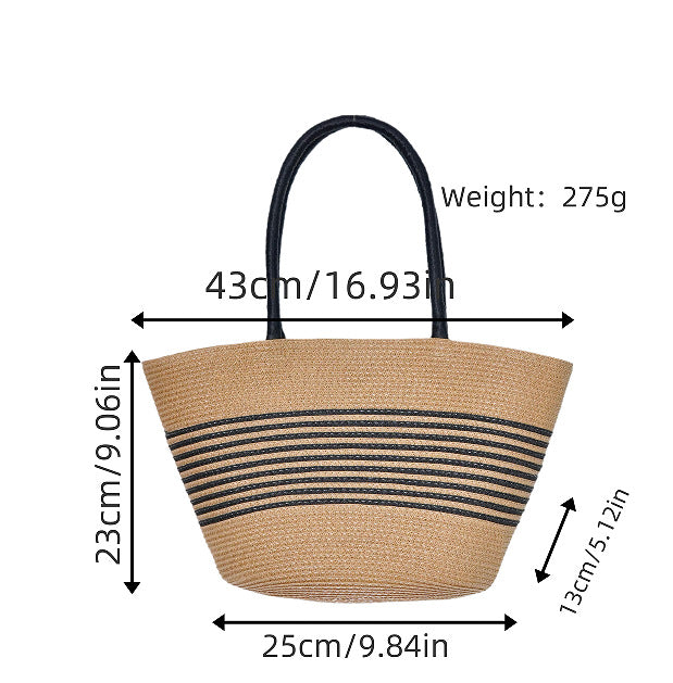 Strandtasche mit Elegantem Streifenmuster und Robusten Trageriemen Brehn